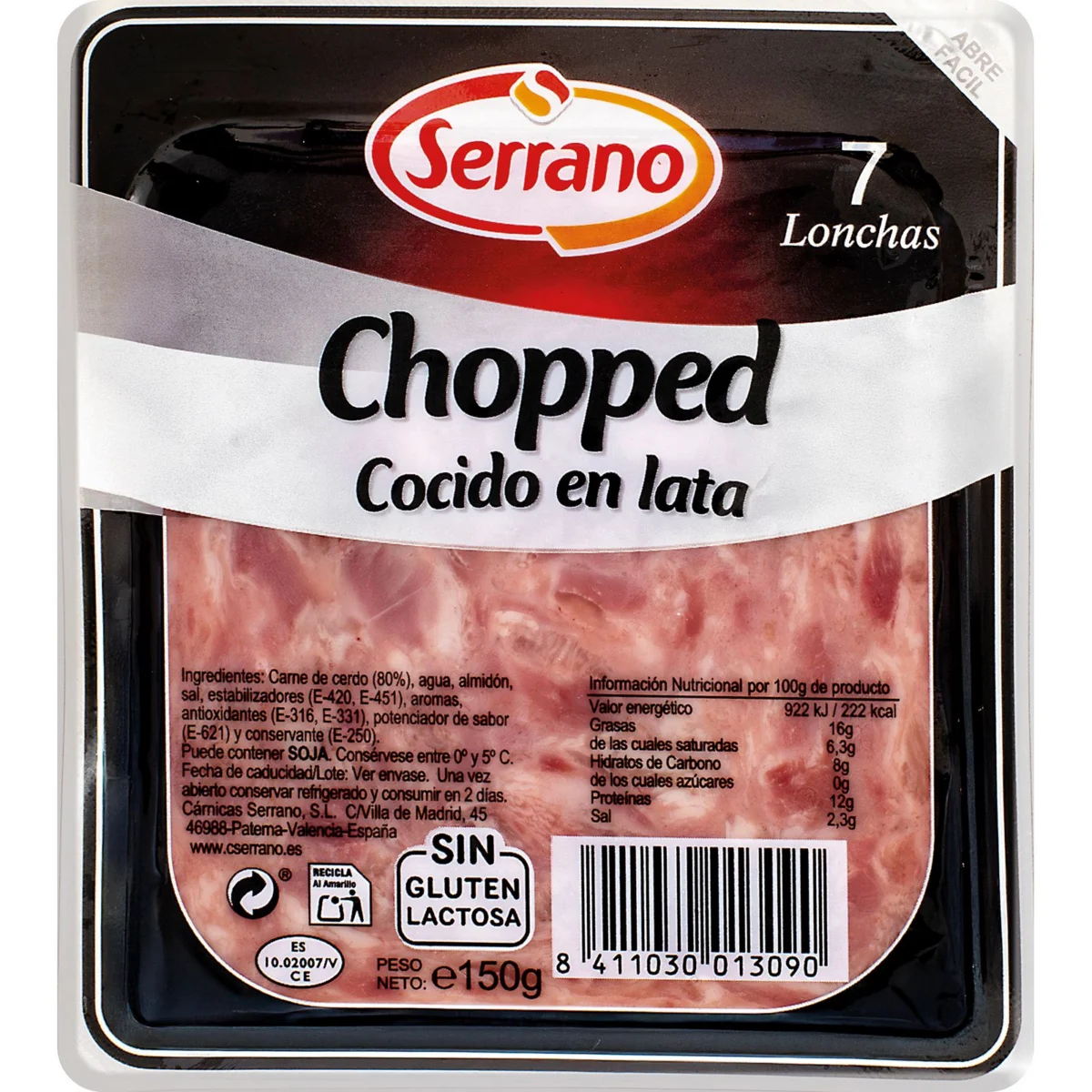 Chopped a rodanxes, llauna Serrano