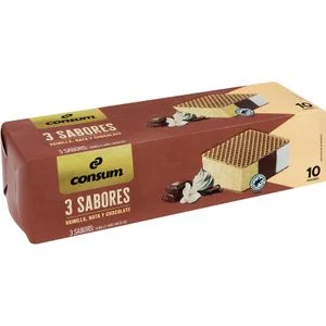 Bloc de glace aux trois saveurs 1 litre Consum