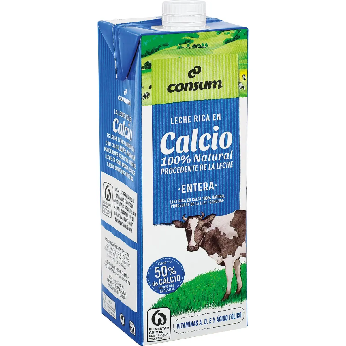 Leche Calcio Entera Brik Consum