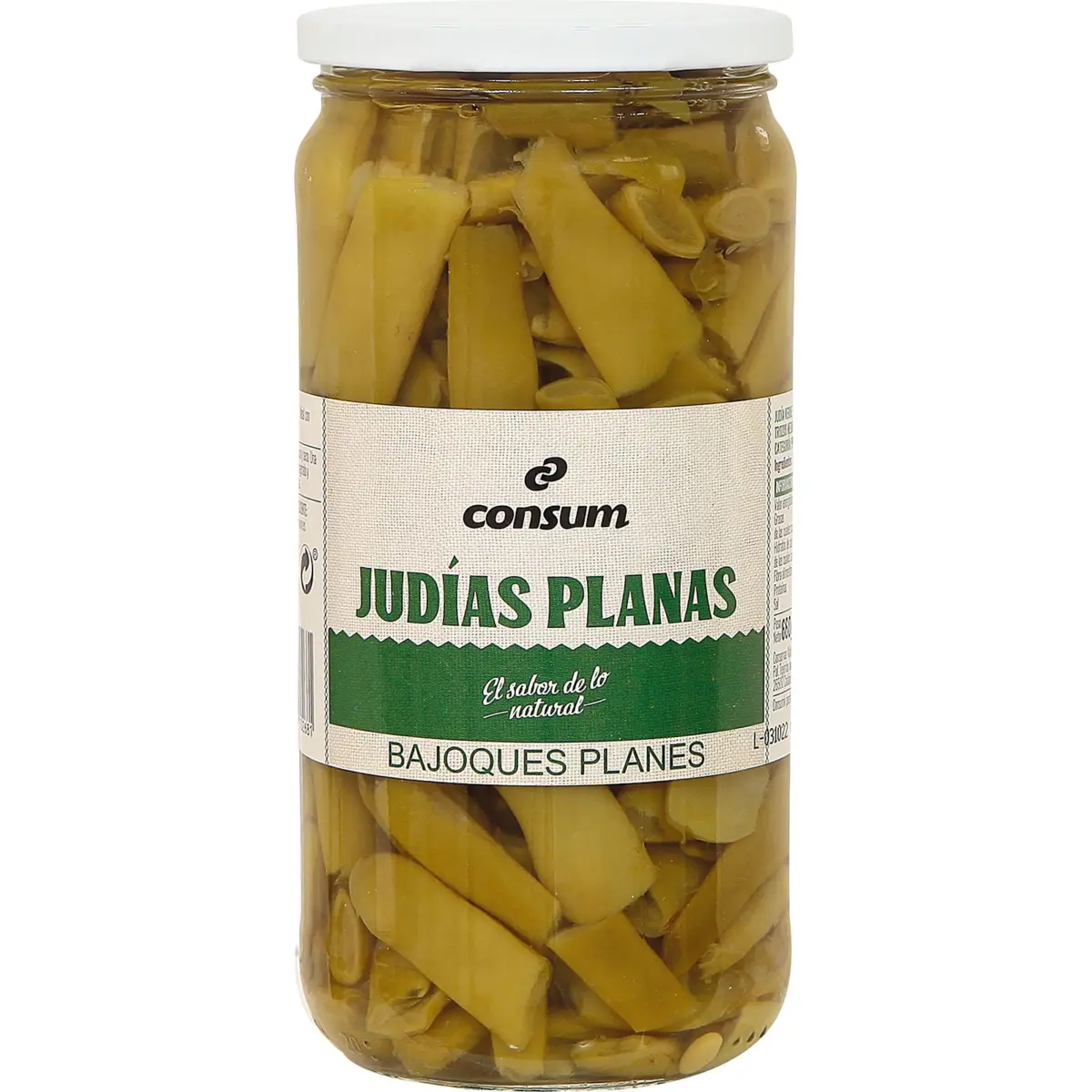 Haricots verts plats, bocal Consum