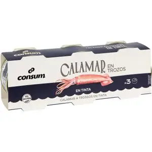 Trozos de Calamar en Tinta Pack de 3 Consum