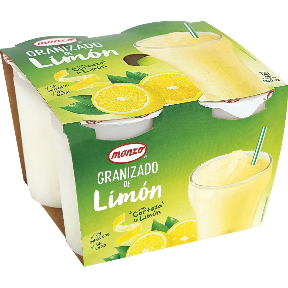 Zitronen-Granita, 4er-Pack Monzo