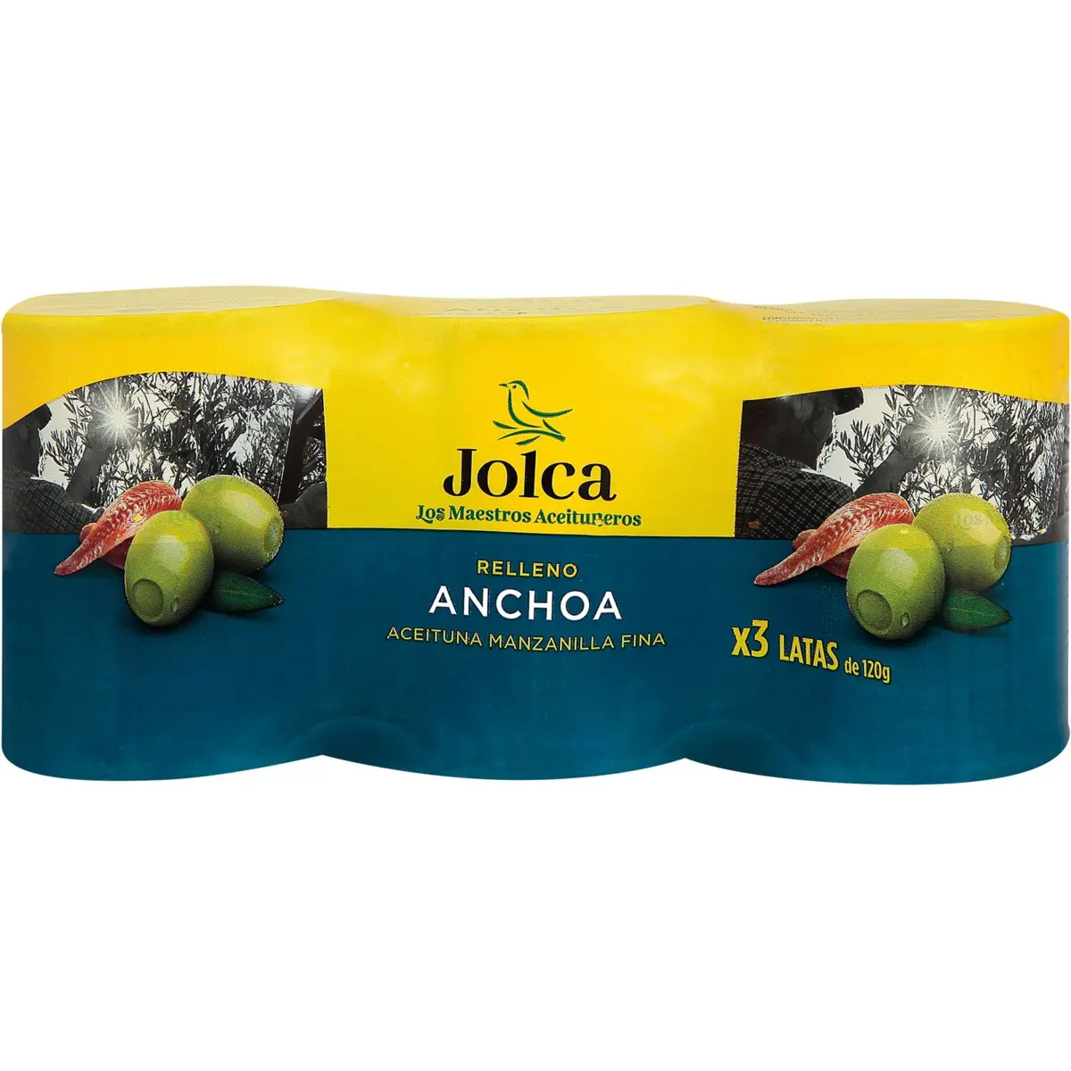 Olives farcides d’anxova, paquet de 3 Jolca