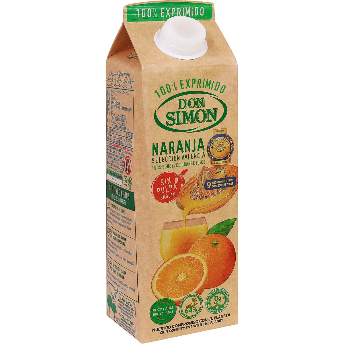 Zumo Exprimido Naranja Sin pulpa - Brik Don Simon