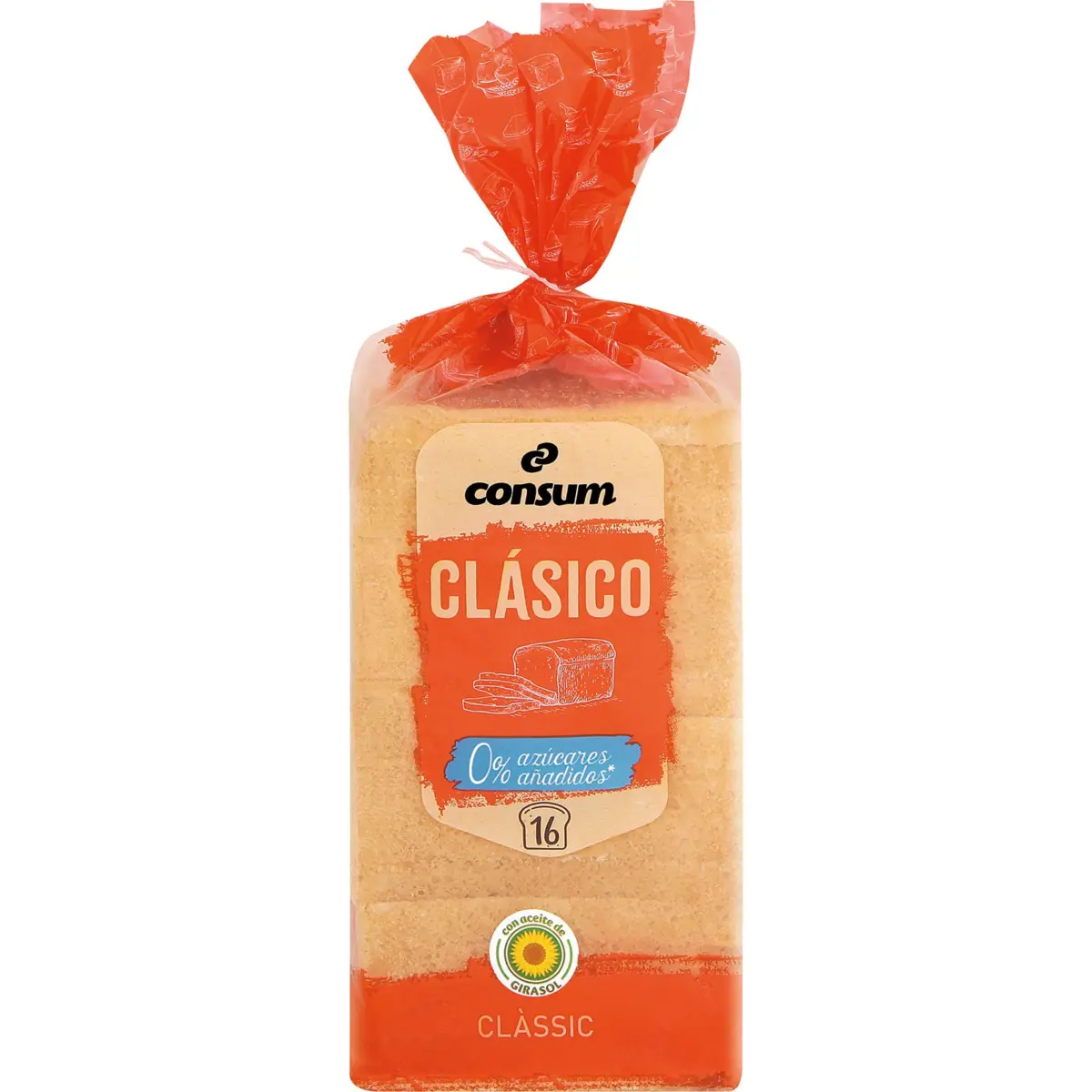 Classic sliced bread, 16 slices Consum