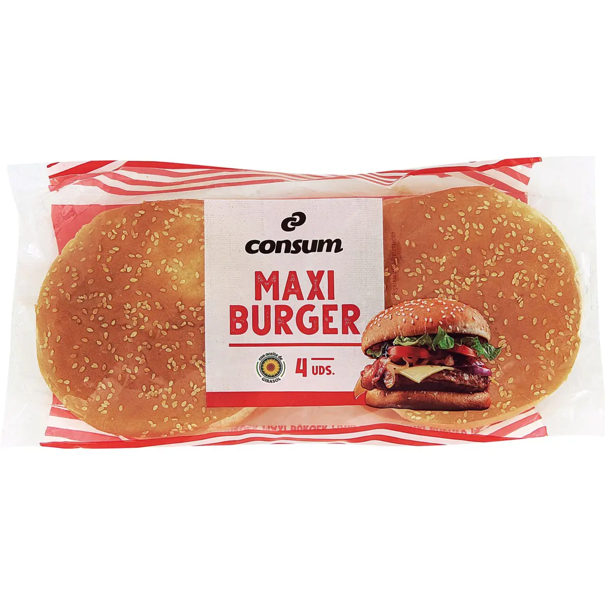 Maxi Burger Buns 4 Units Consum