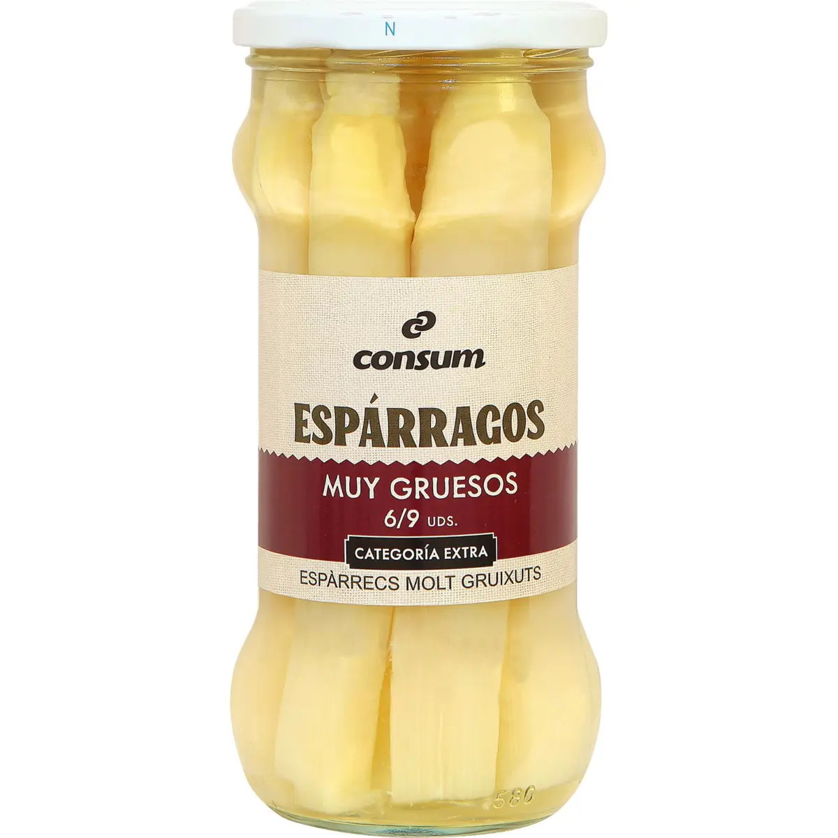 Asperges extra 6/9 pièces, bocal Consum