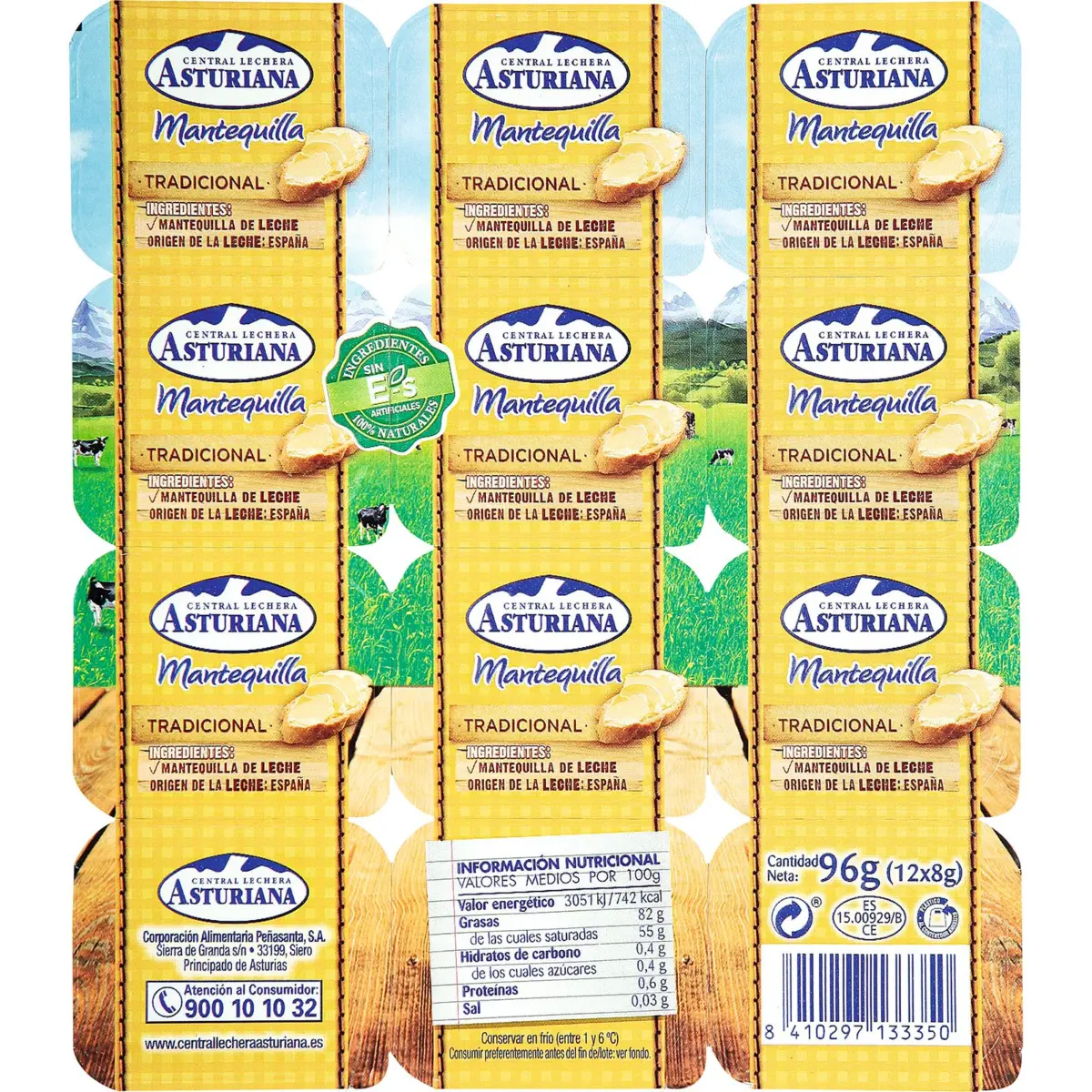 Portionsbutter, 12 Stück Asturiana