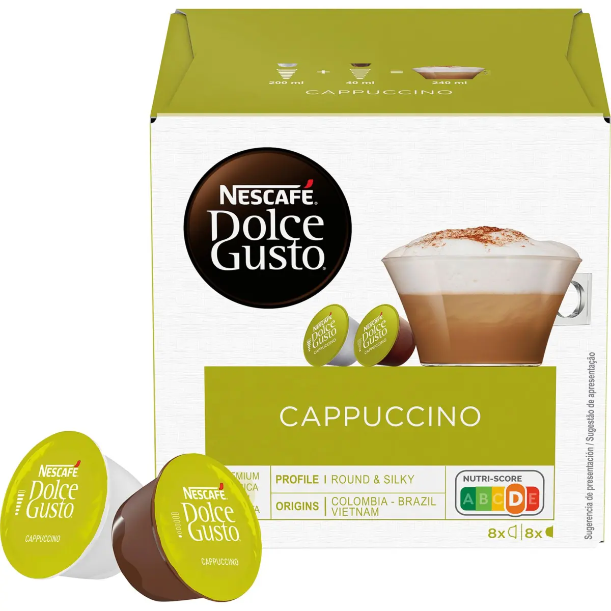 Capsules cappuccino 8+8 unités Dolce Gusto