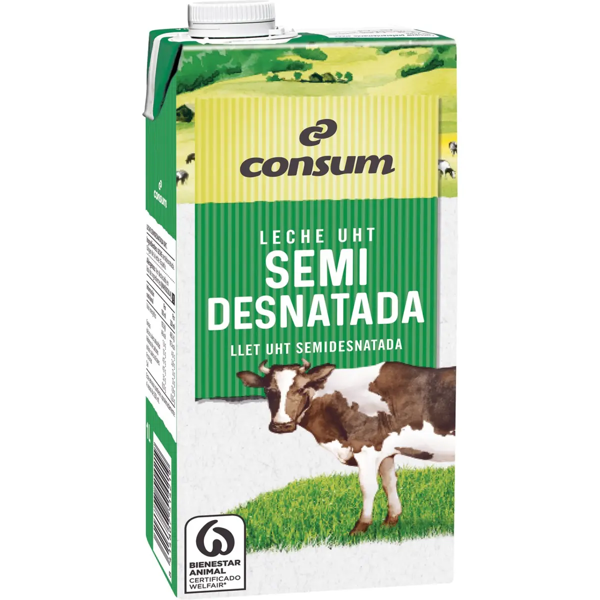 Llet semidesnatada en bric Consum