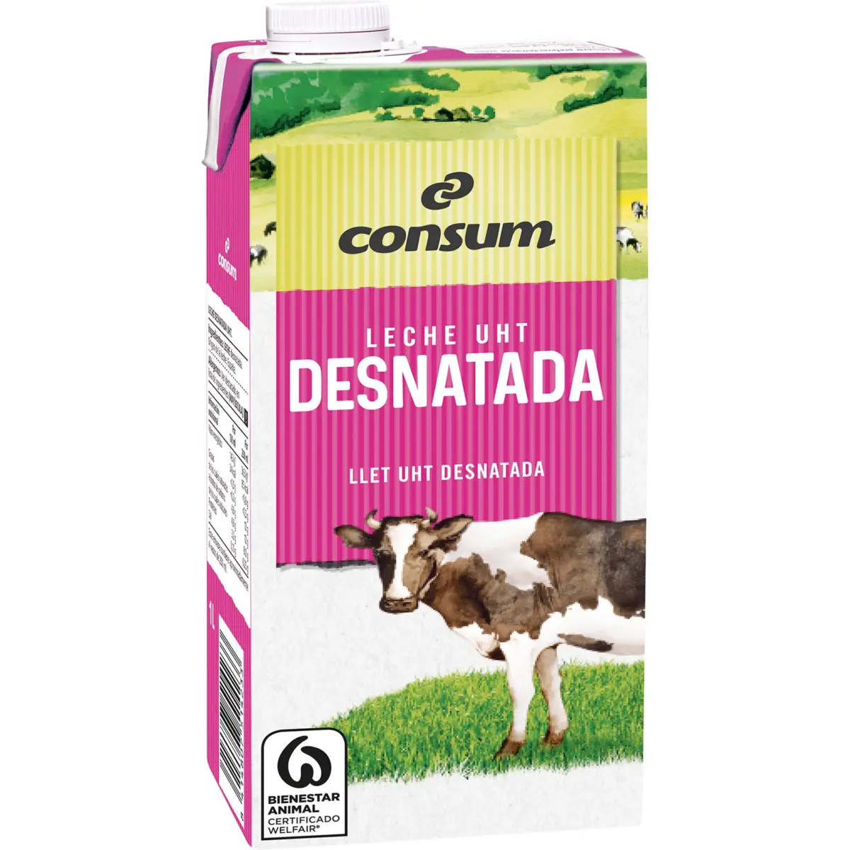 Llet desnatada en bric Consum