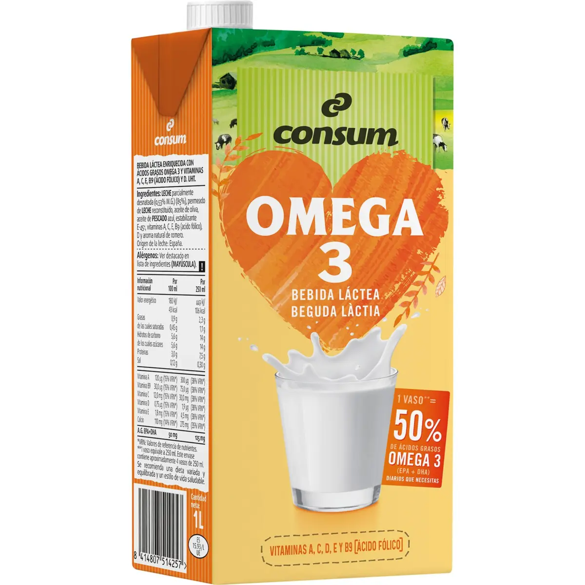 Milchgetränk mit Omega-3 im Karton Consum