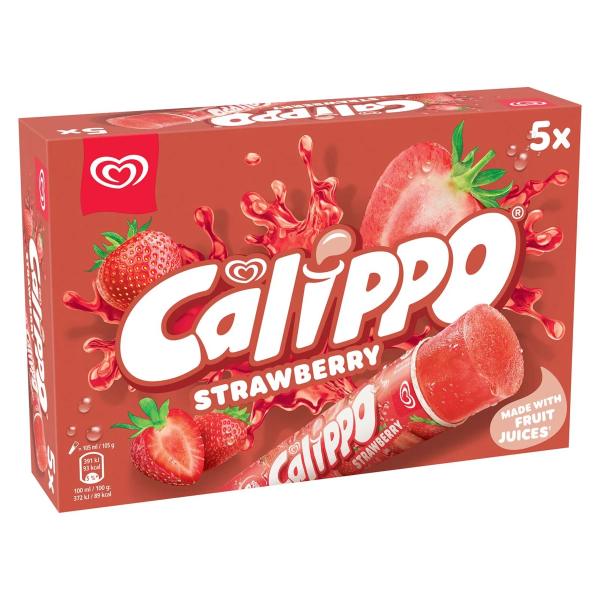 Calippo de Fresa Pack de 5 Unidades Frigo