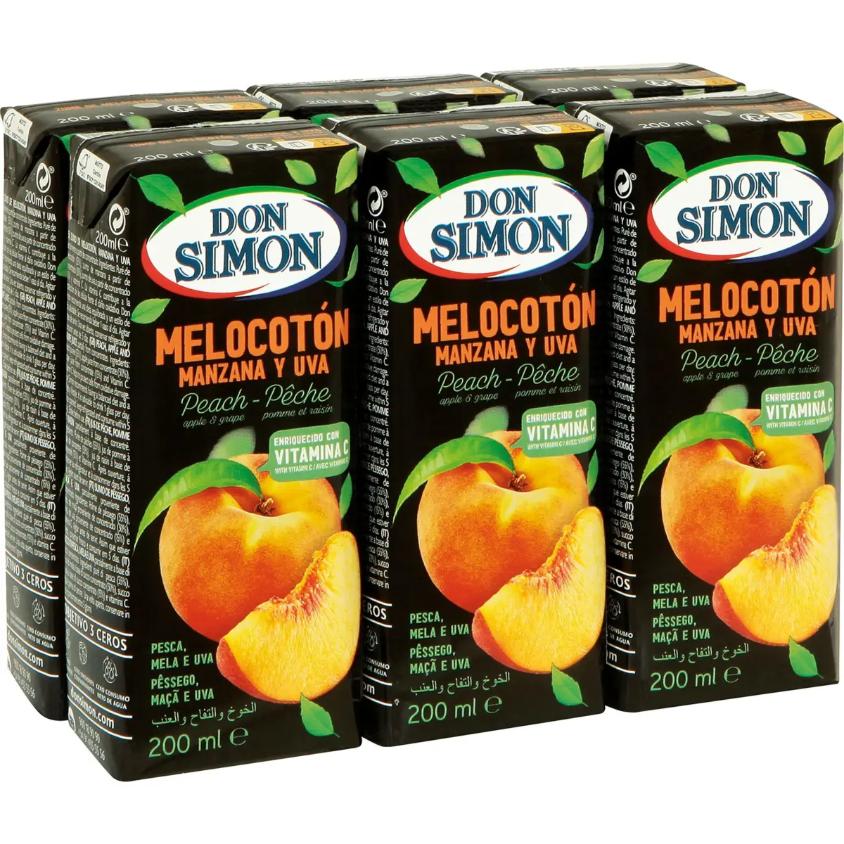 Zumo Melocotón y Uva Concentrado Pack de 6 Don Simon