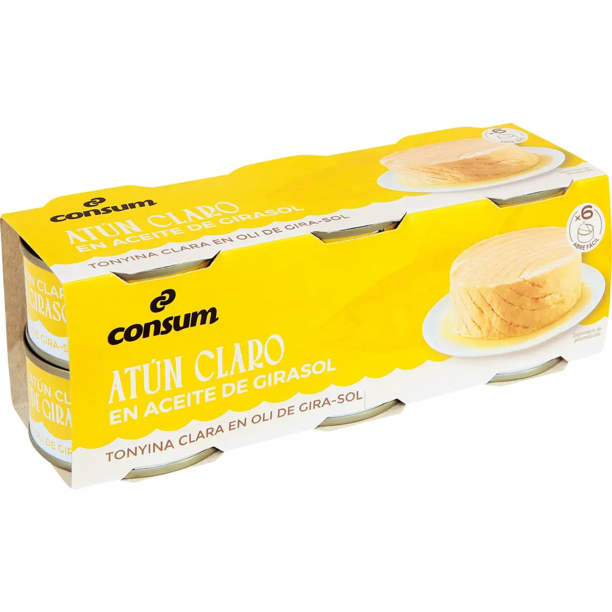 Atún Claro Aceite Girasol Pack de 6 Consum