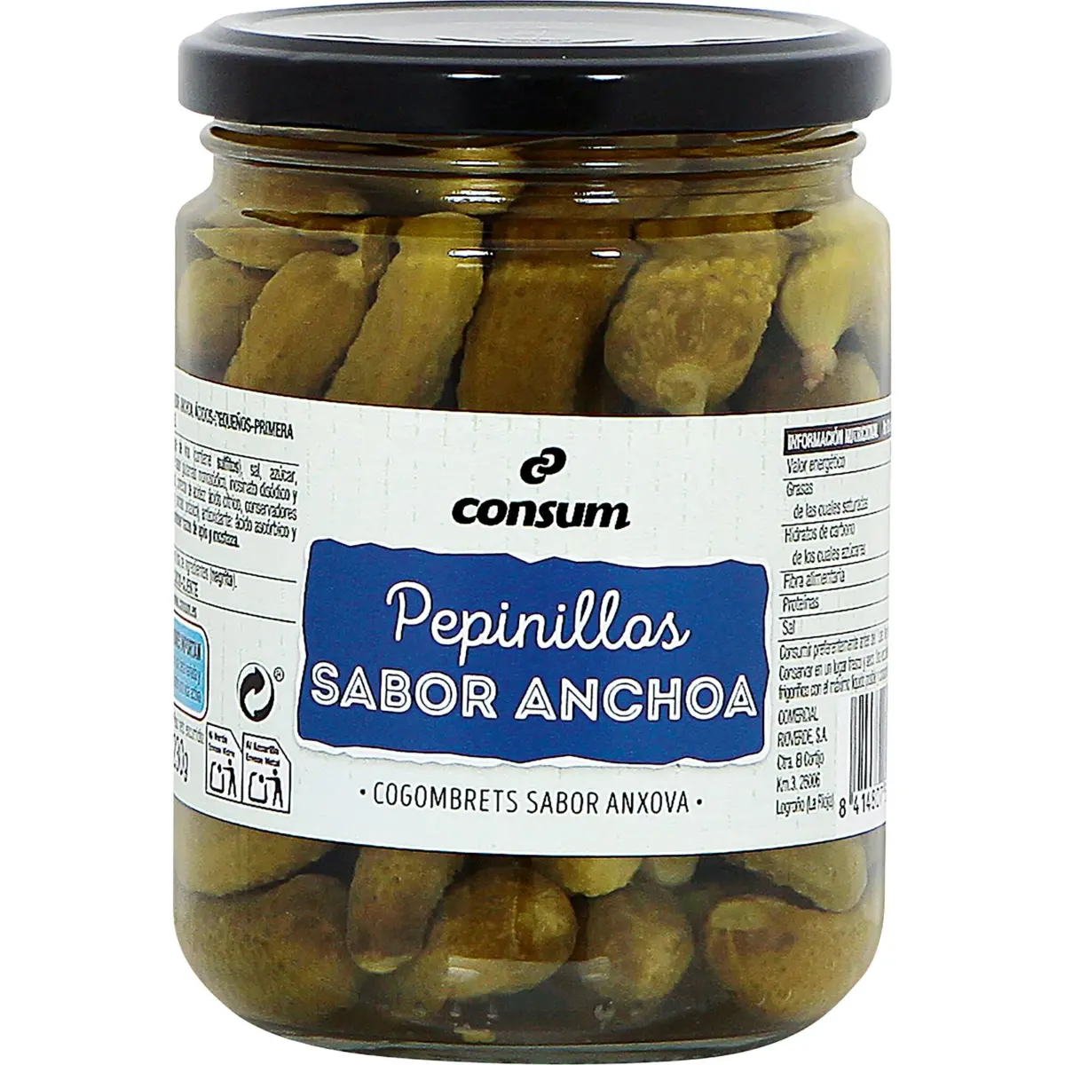 Fine Gherkins with Anchovy Flavour, Jar Consum