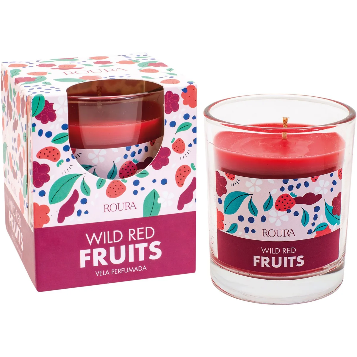 Satin-finish glass forest-fruit candle Roura