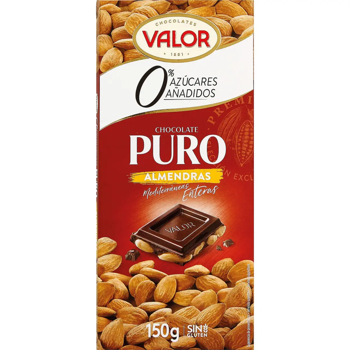 Pure Chocolate with Almonds, Sugar Free Valor