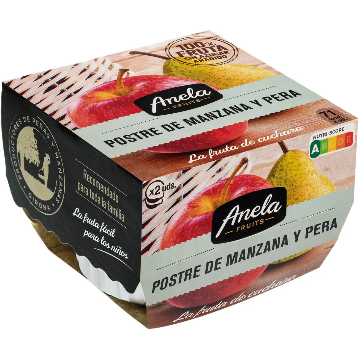 Postre Pera y Manzana Pack de 2 Anela