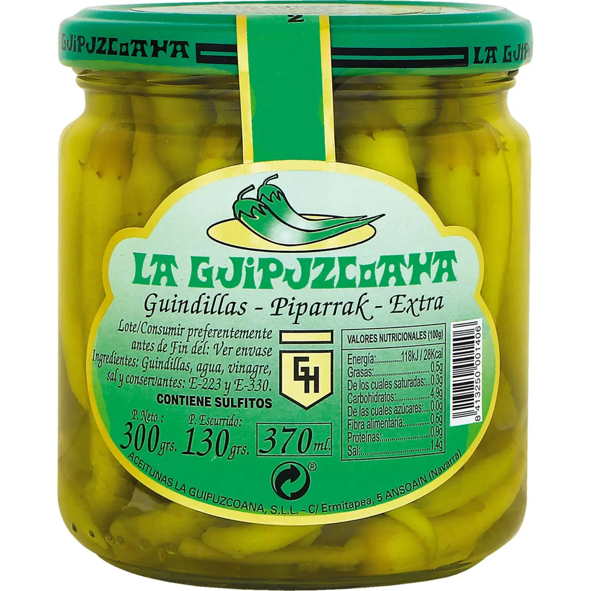 Пипарра в уксусе, банка Guipuzcoana