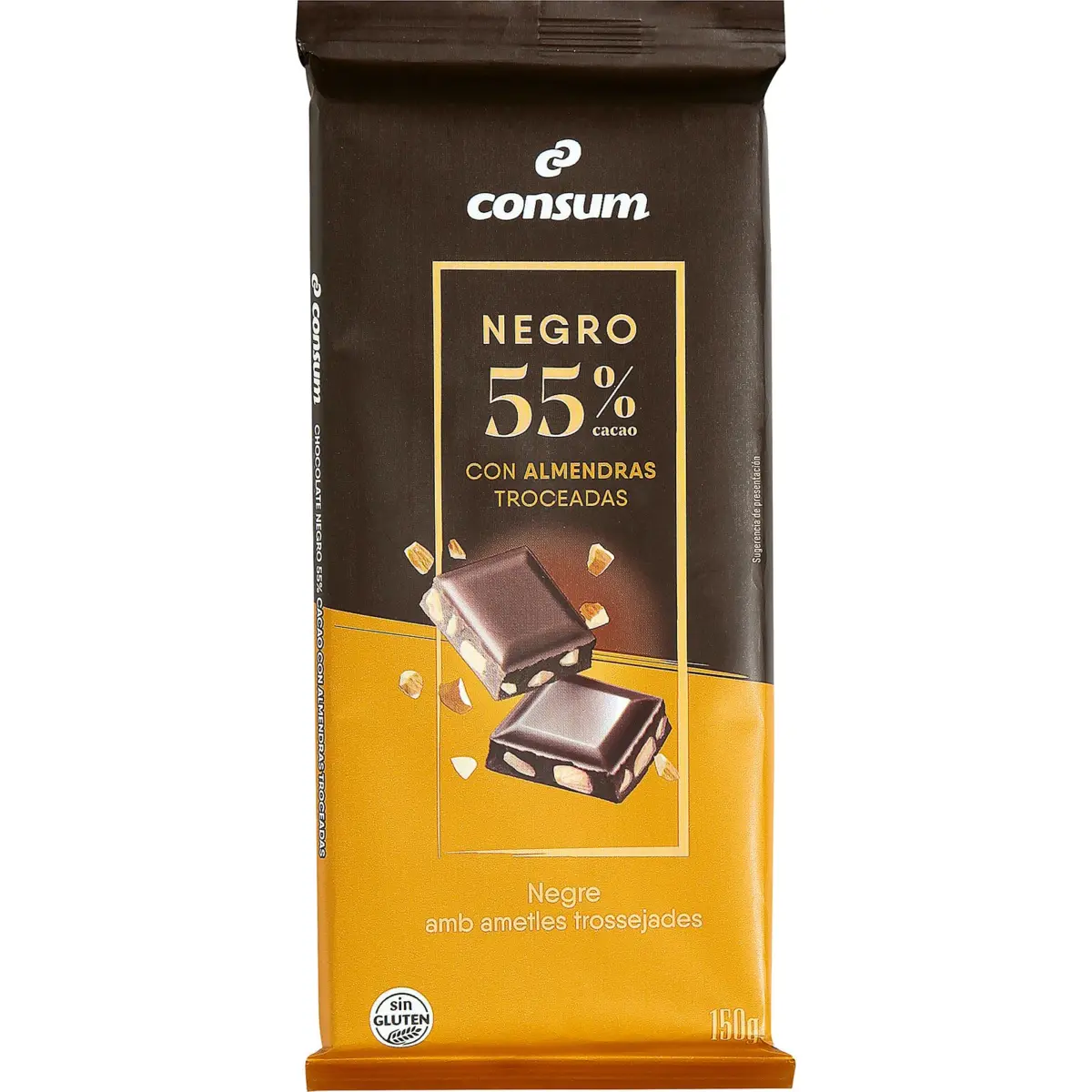 Zartbitterschokolade 55% mit Mandeln Consum