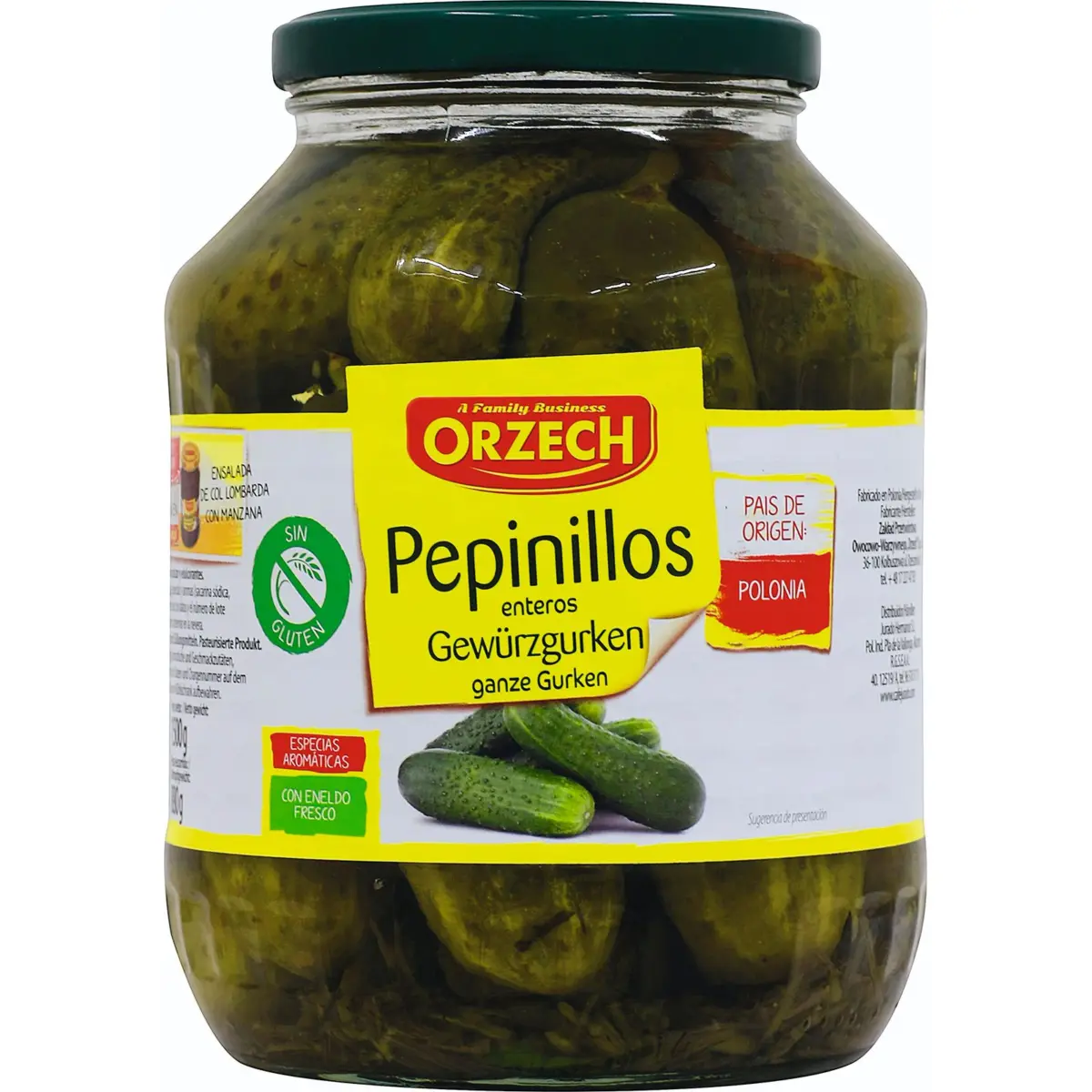 Pepinillos Estilo Alemán Agridulce Grande Orzech