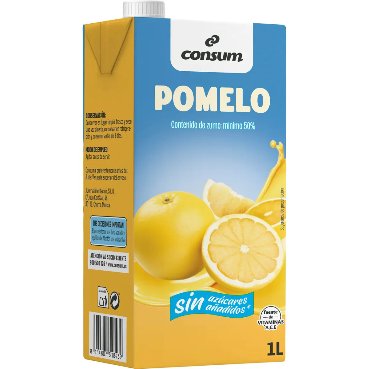 Bebida de Pomelo Sin Azúcares Añadidos Consum