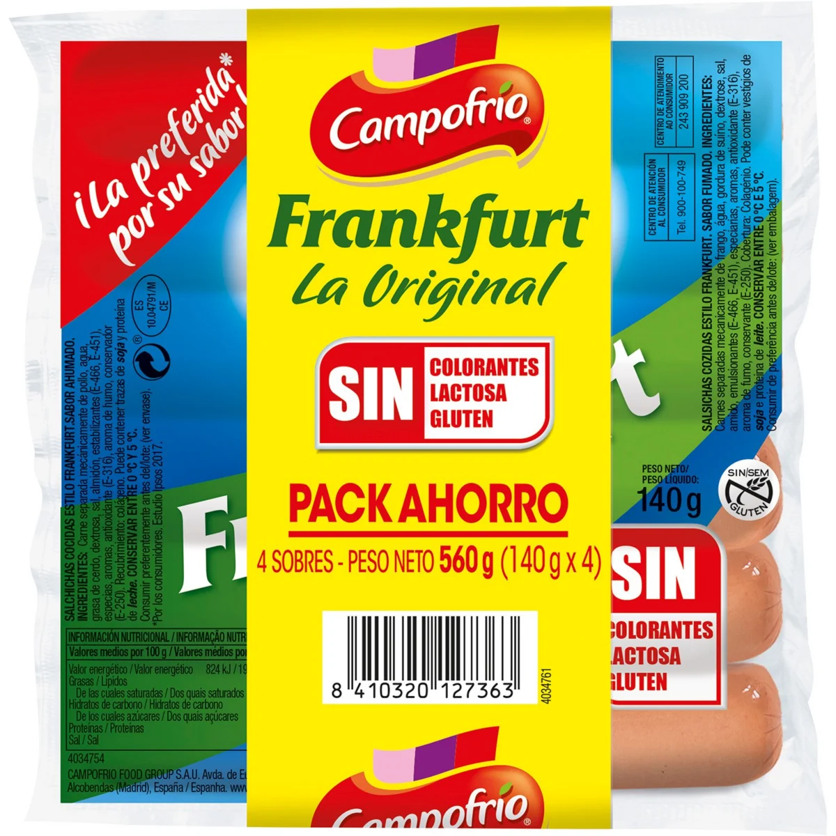 Salsitxes Frankfurt 4 unitats Campofrío