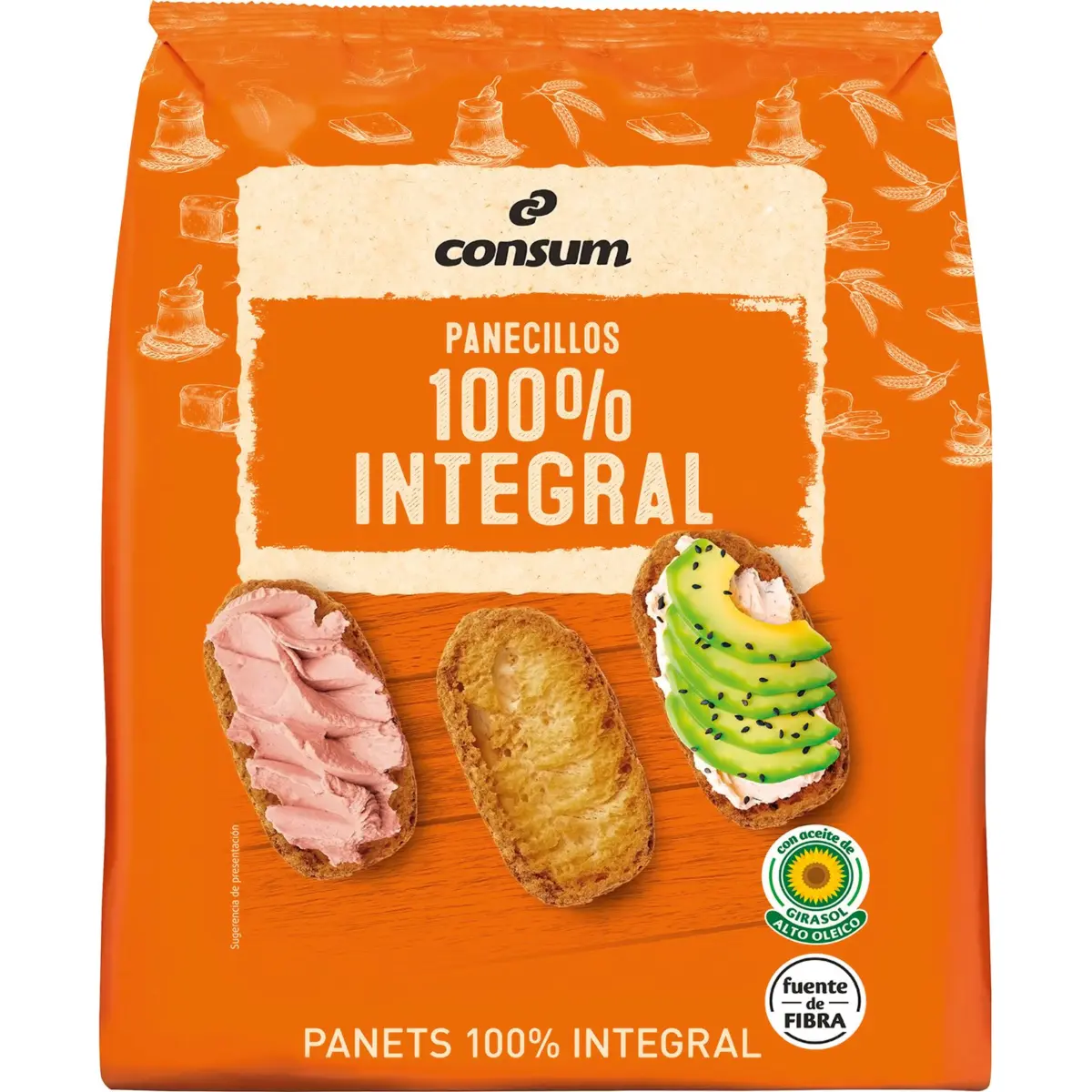Wholemeal Toasted Bread Roll, Bag Consum