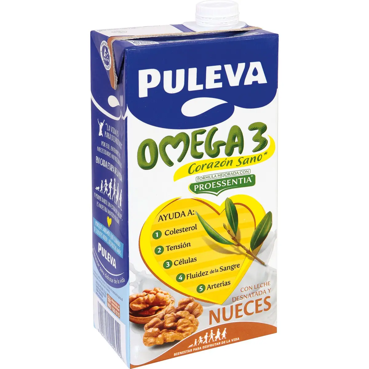 Boisson lactée écrémée aux noix et aux oméga-3 en brique Puleva