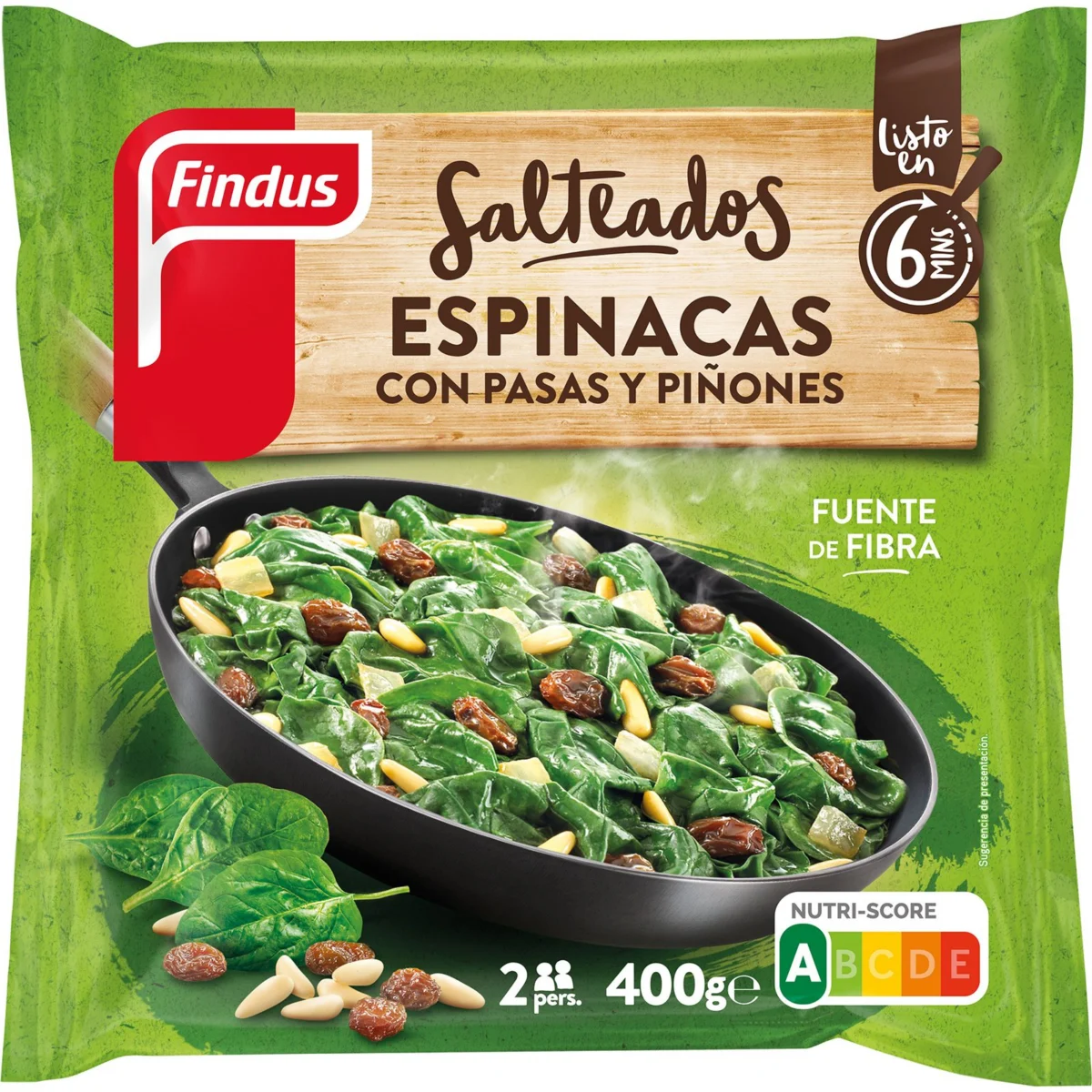 Espinacas con Pasas y Piñones Findus