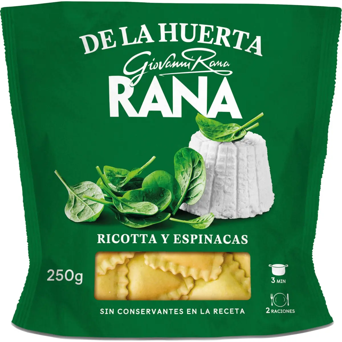 Fresh Huerta Pasta with Ricotta and Spinach Rana