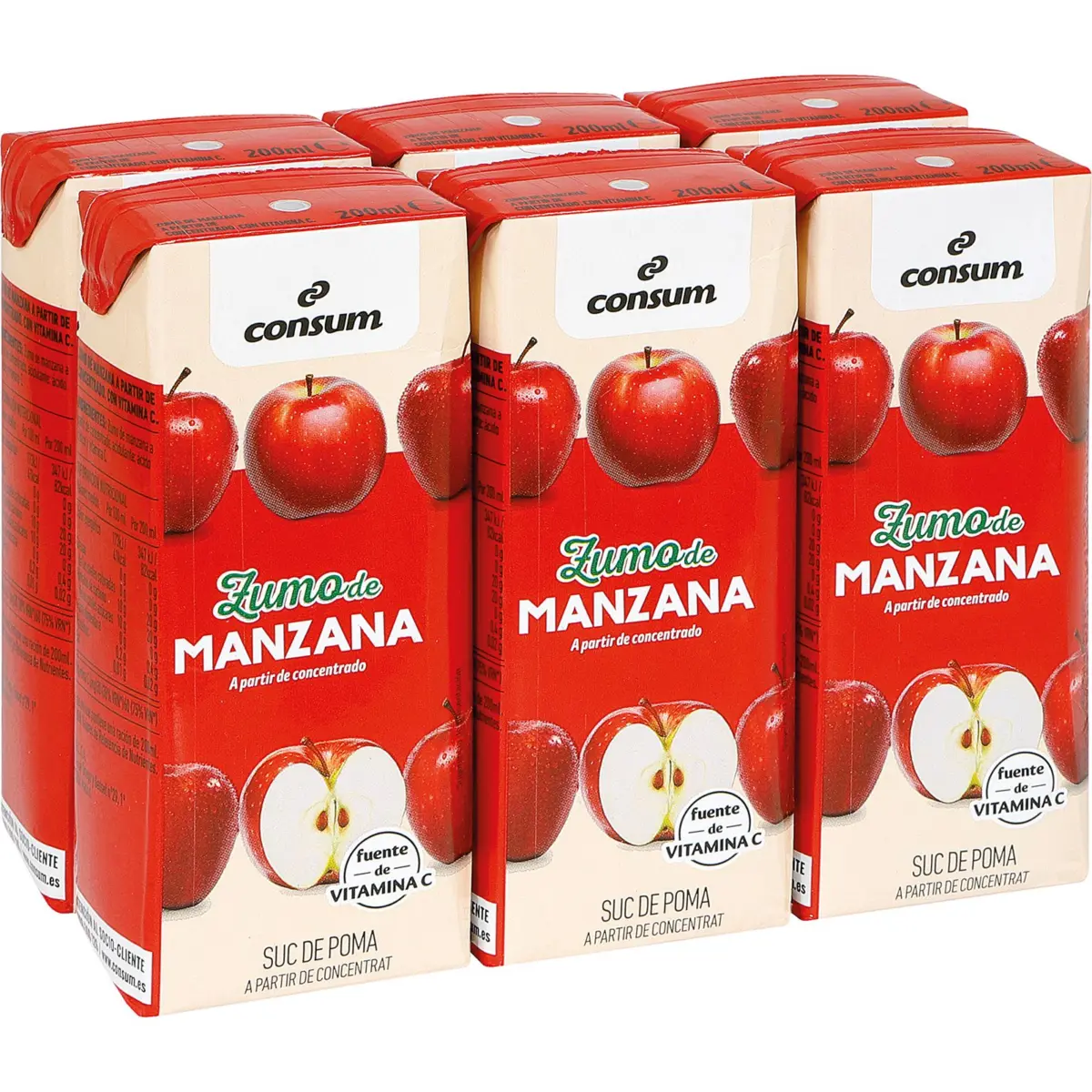 Zumo Manzana Concentrado Pack de 6 Consum