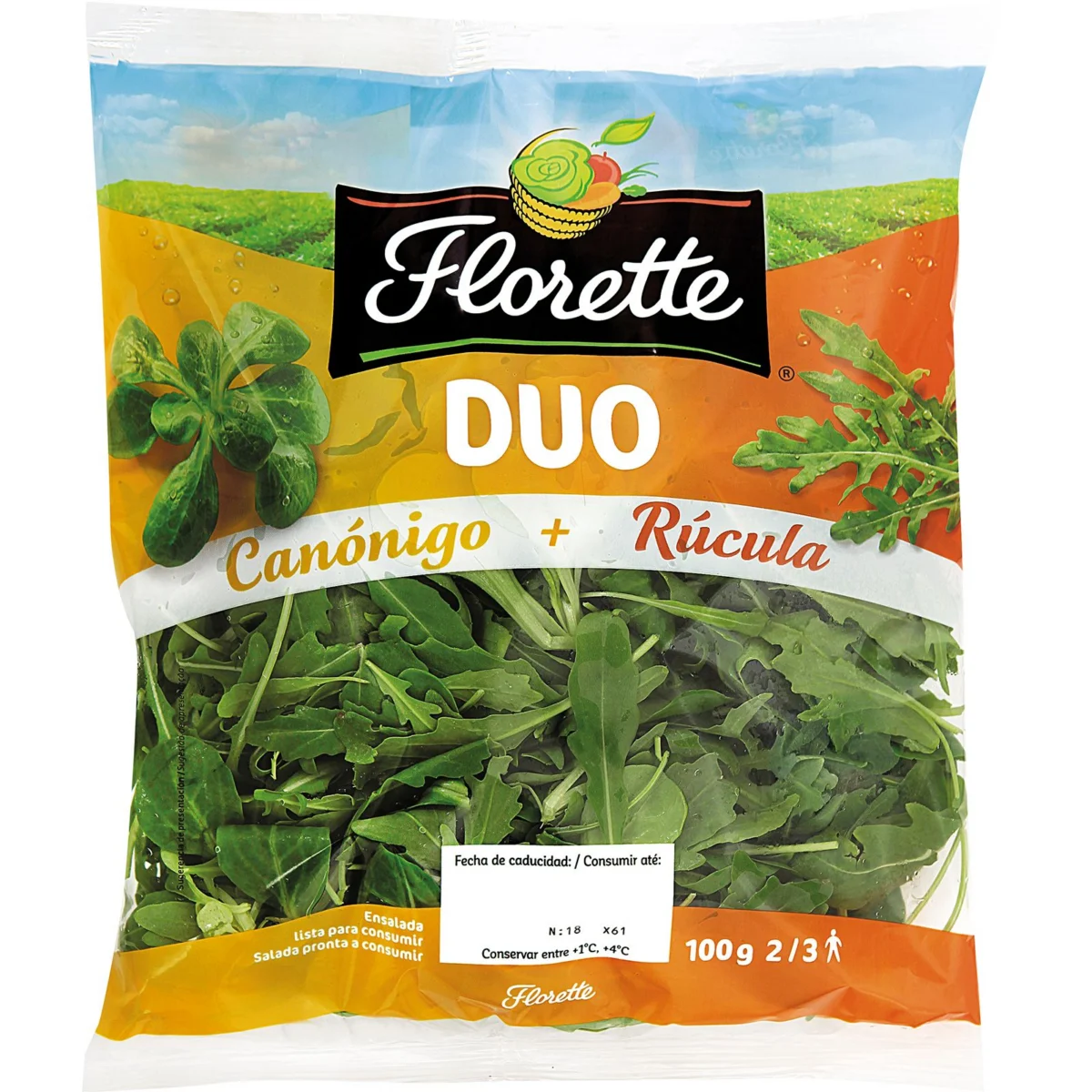 Duo de canonges i ruca en bossa Florette