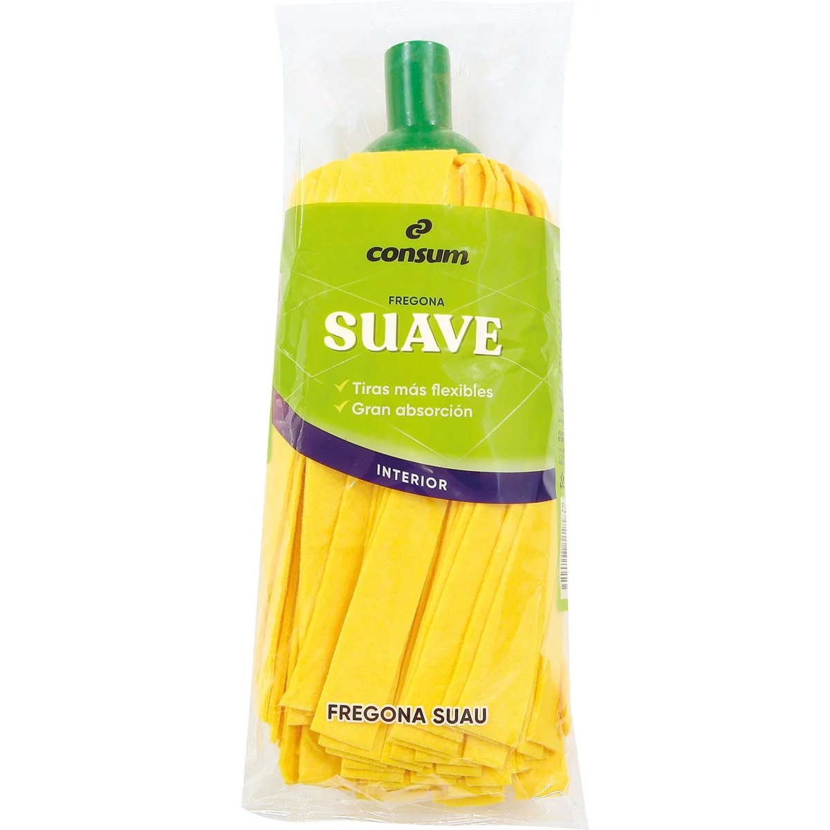 Balai serpillière synthétique à bande jaune Consum