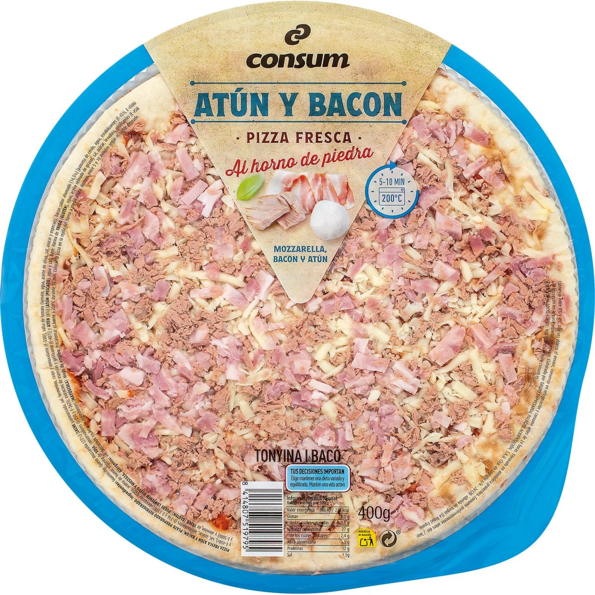 Pizza au thon et au bacon Consum