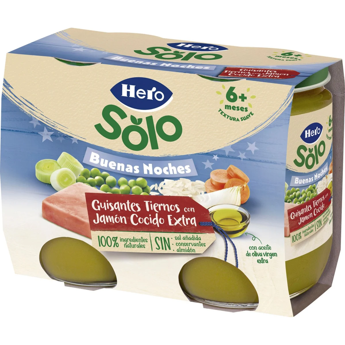 Tarrito Buenas Noches Guisantes con Jamón P-2 Hero