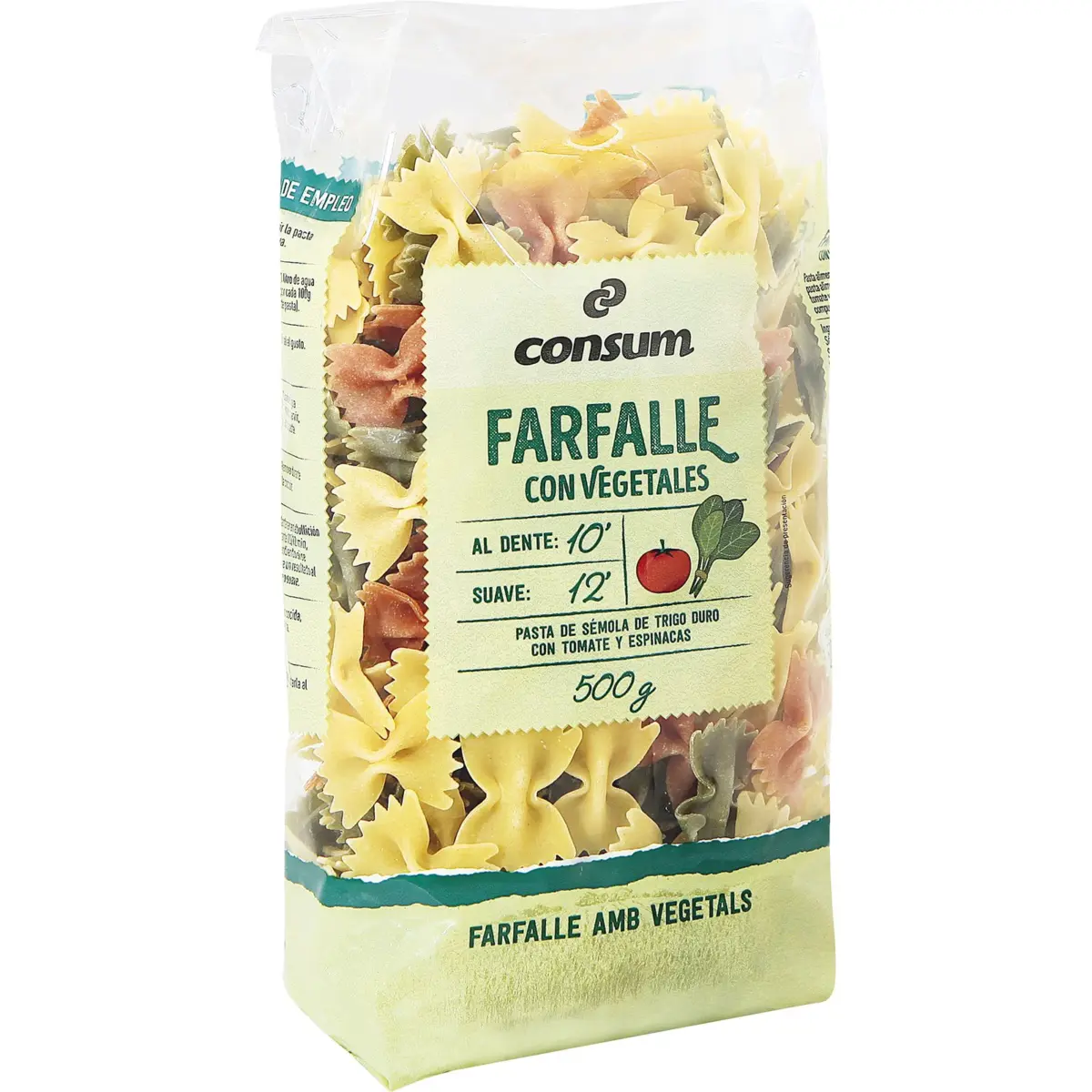 Farfalle amb verdures Consum