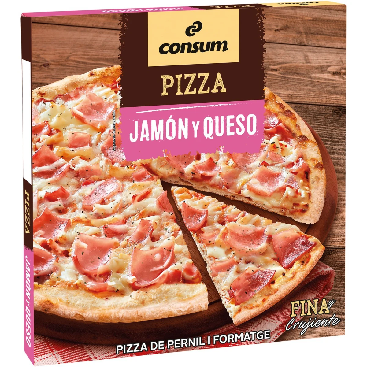Pizza Consum amb pernil i formatge