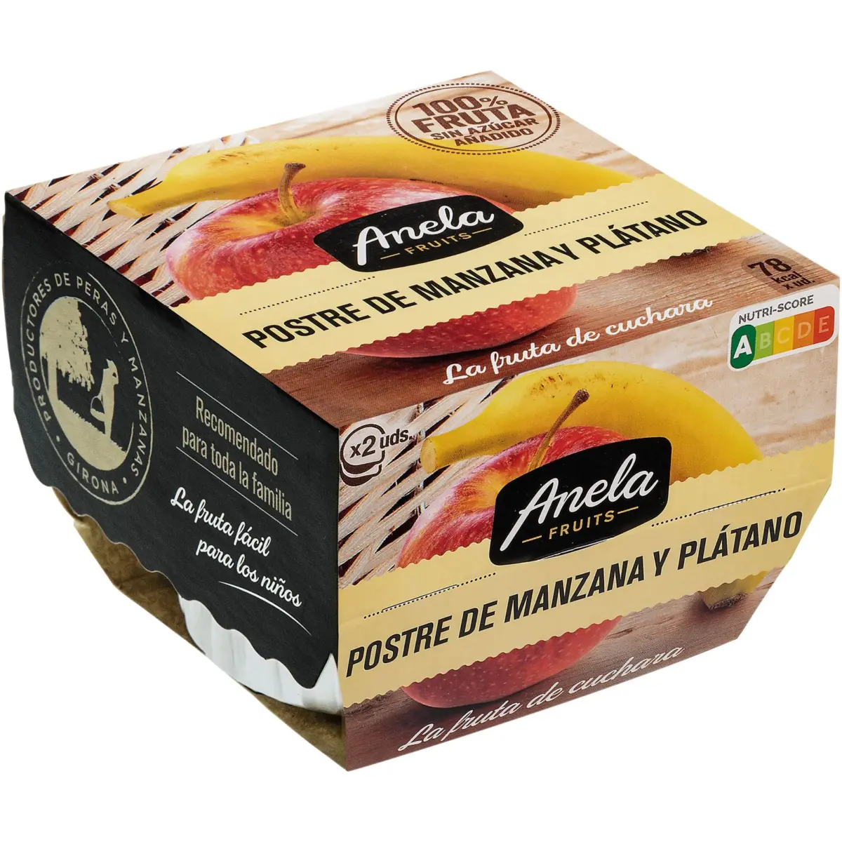 Dessert pomme et banane, pack de 2 Anela