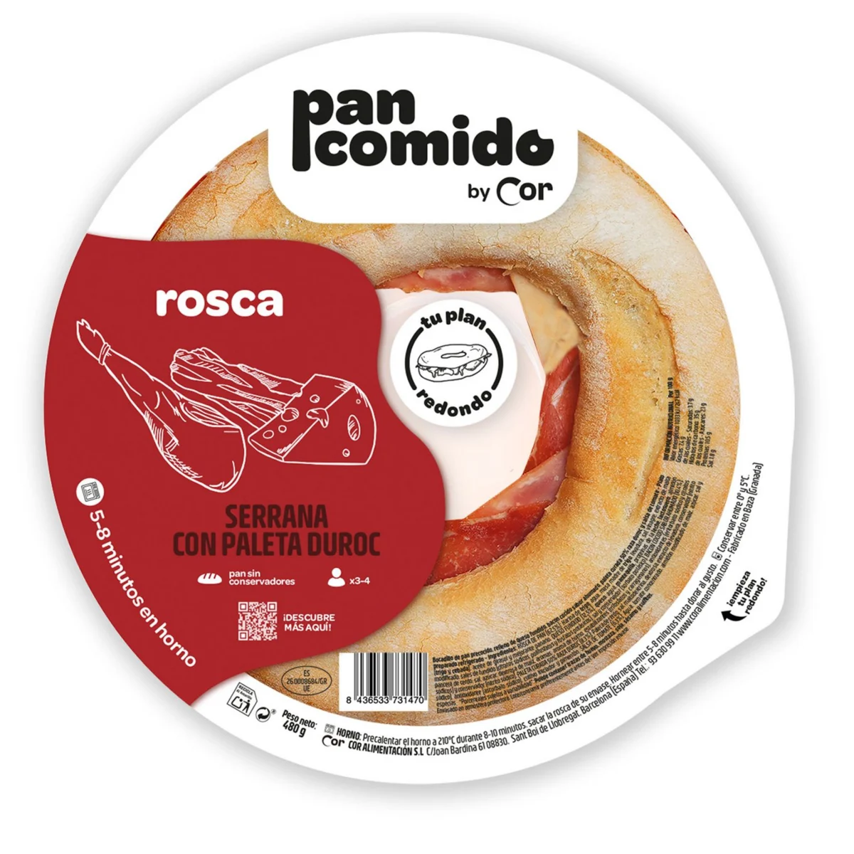 Rosca rústica serrana amb bacó i formatge De Oro