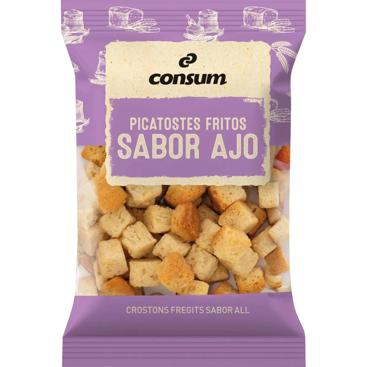 Frittierte Croutons mit Knoblaucharoma Consum
