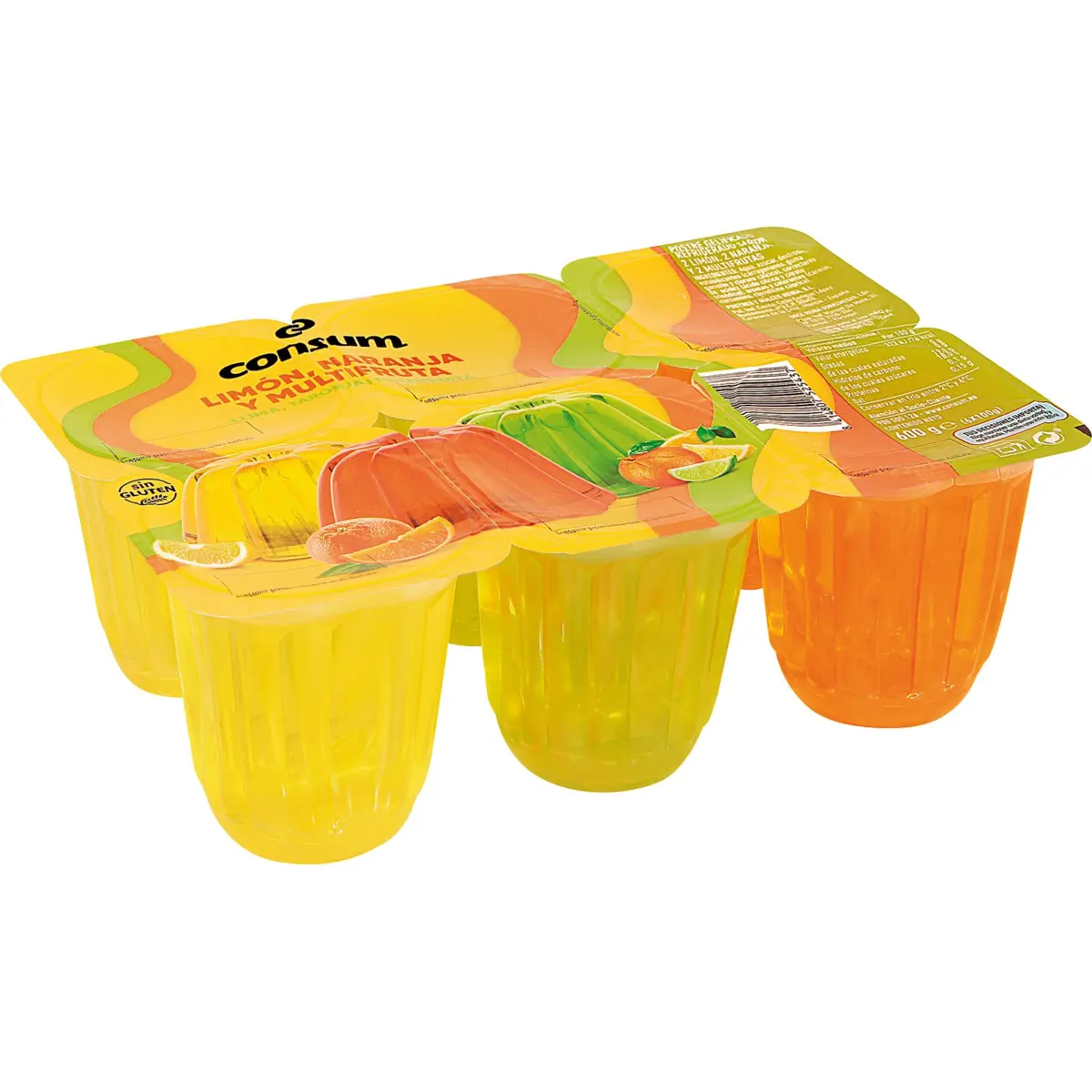 Postres gelificat amb gust multifruita, pack de 6 Consum