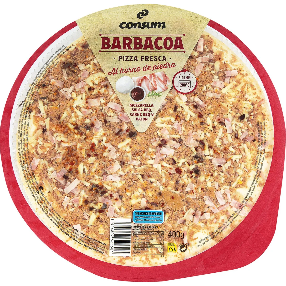 Pizza barbecue cuite au four à pierre Consum