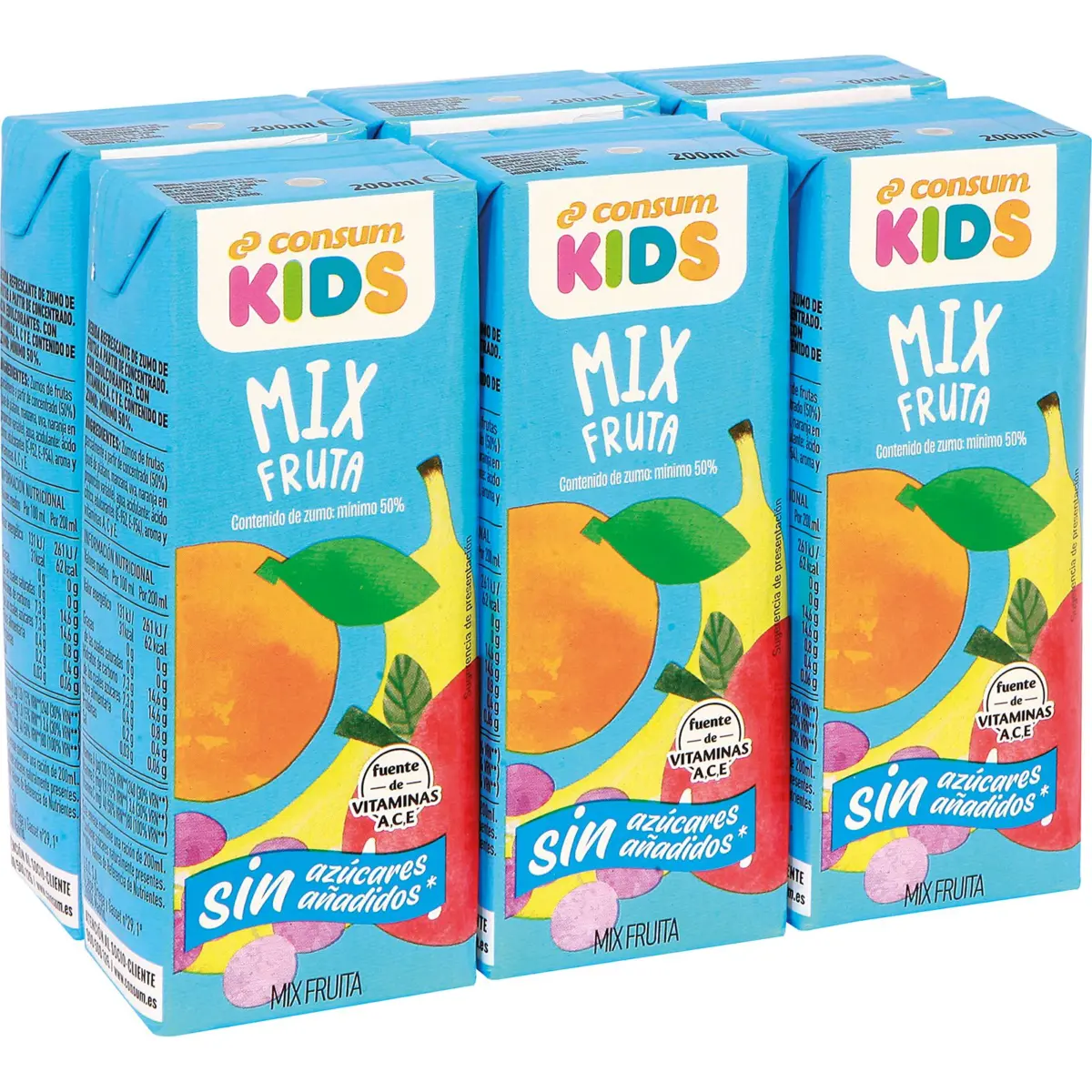Fruchtnektar, 6er-Pack Consum Kids