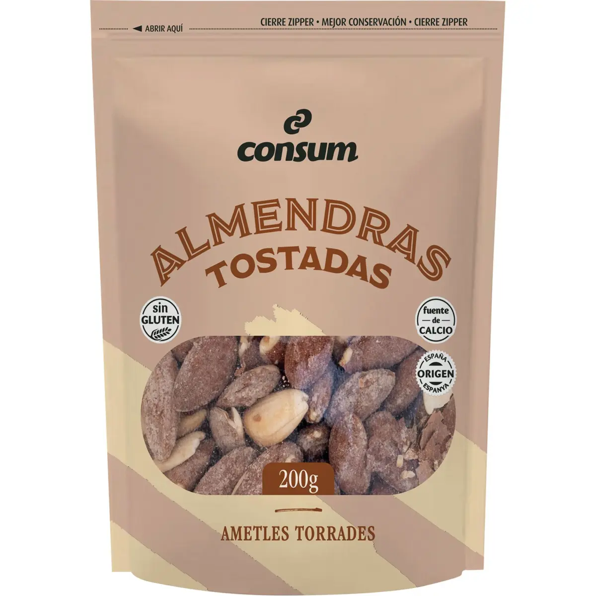 Ametlles torrades amb pell i sal Consum