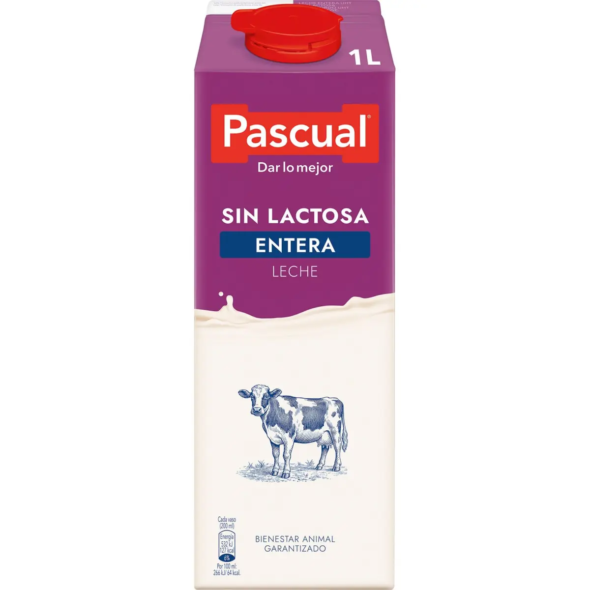Leche sin Lactosa Entera Brik Pascual