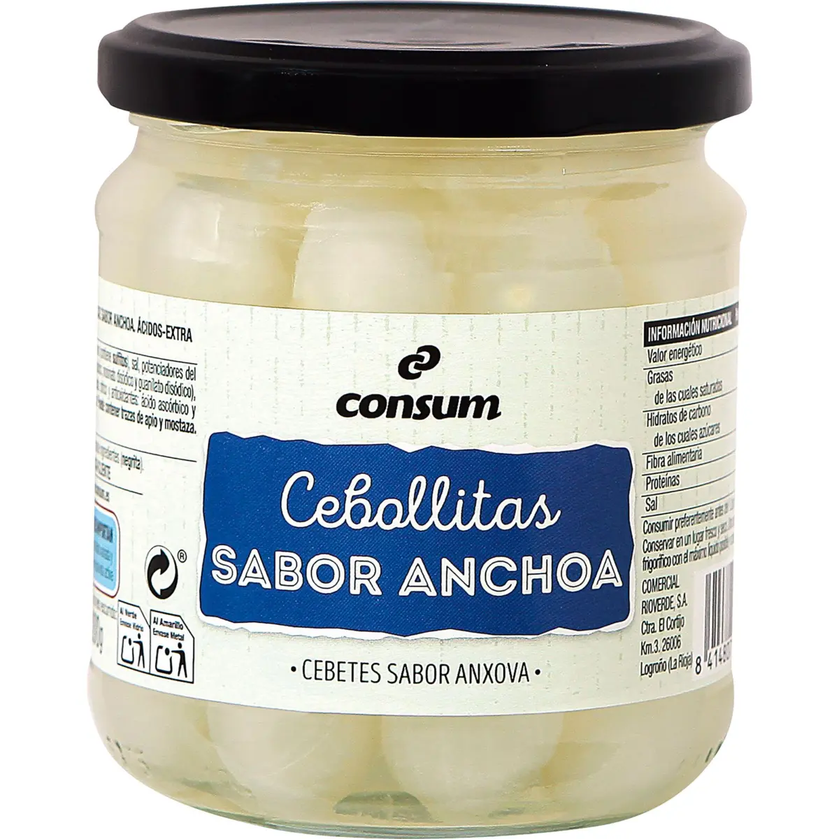 Луковички со вкусом анчоуса, банка Consum