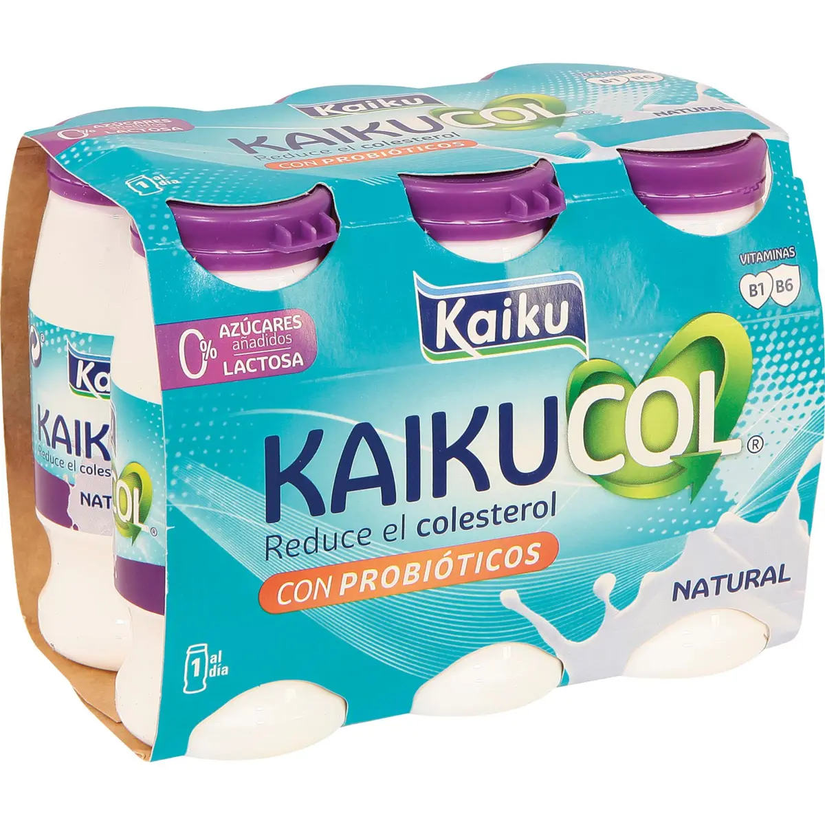 Kaikucol drinking yogurt 0%, natural flavour, 6 units