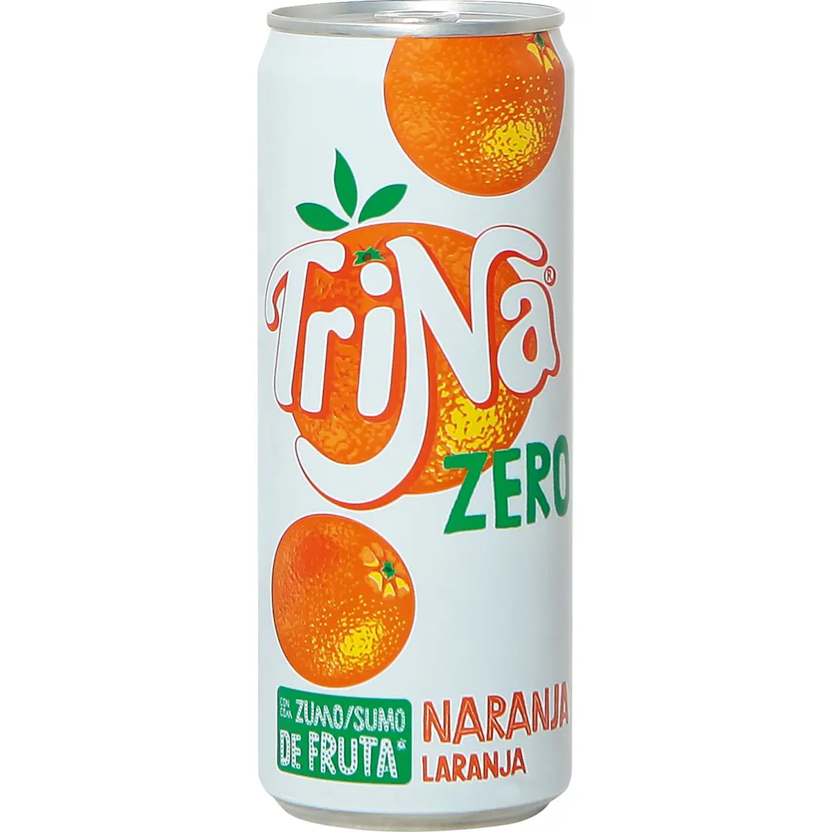 Still orange soft drink Zero, can Trina